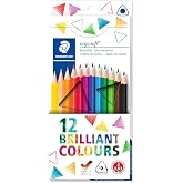 STAEDTLER Ergosoft 157 Coloured Pencils - 12 Colours, Soft Touch | Soft Lead, Ergonomic Triangular Grip &ndash; FSC Wood, Children