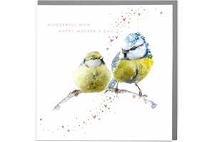 LOLA DESIGN LTD Lola Design - Mother’s Day Cards - Blank Cards and Envelopes - To the Loveliest Mum - Birds Card