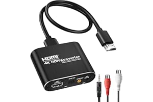 avedio links 4K HDMI Audio Extractor, HDMI to HDMI + Optical Toslink SPDIF + 3.5mm AUX Stereo Audio Out, HDMI Audio Converter Adapter Splitter Support 4K@60Hz HDCP1.4 Full HD 1080P 3D