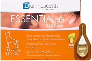 DERMOSCENT Innovative Hautpflegelösung für Hunde und kleine Haustiere | Feuchtigkeitsspendend, glänzend, kontrolliert Haarausfall, reduziert Gerüche und schützt mit natürlichen Inhaltsstoffen | 10-20 kg