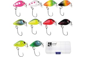 zite Fishing Kit di Esche Artificiali Pesca Neon - 10 Manovella Esca Spinning Persico Trota Singolo Oscillante in Scatola - 2,8cm 1,6g - Fluorescente