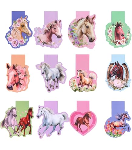 Kit 8 Marque-pages Diamant à Décorer - Cheval Avec Pompons, Activité Créative DIY - 5
