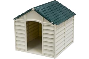 Avanti Trendstore Cuccia per Cani in PVC per Esterno Colore Grigio Chiaro con Tetto Verde