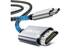 PIXLINE Cable USB C a HDMI de 2M, 4K UHD Cable USB Type-C (Compatible Thunderbolt 4/3) Cable Trenzado Compatible con iPhone 15 Pro, MacBook Pro/Air, iPad Pro, Samsung Galaxy S23/S22, Dell, XPS