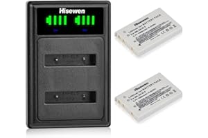 Hisewen EN-EL5 Battery (Pack of 2) and Charger for Nikon Coolpix P520, P530, P510, P100, P500, P5100, P5000, P6000, P90, P80