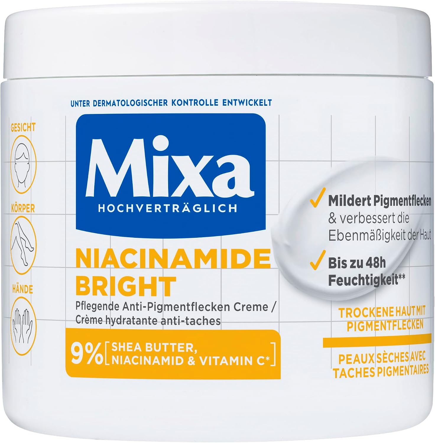 Mixa Urea Cica Repair+ Crème régénérante à l'urée et à la niacinamide pour peaux sèches, r - Analyse des détails et conception