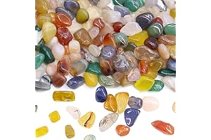 MUYAPAY Semi-Précieuses en Agate,200g Pierres précieuses Naturelles colorées,1.5-2 cm Cabochons d'agate Pierres Semi-précieuses Plates Cabochons en Cristal,pour la Chasse au trésor et la décoration