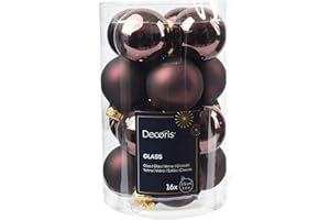 KAEMINGK Bolas de Navidad de cristal de 3,5 cm, 16 unidades, mate y brillante, pequeñas bolas de Navidad para Navidad, adornos para árbol de Navidad y adornos para árbol de Navidad, trufa negra