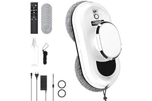 SWBSLL Fensterputzroboter, 5800 Pa Fensterroboter mit Fernbedienung, Intelligenter Navigation und Kantenerkennung, Sicherheitssystem, 10 Reinigungstüchern, Window Cleaning Robot für Alle Glatten Oberflächen