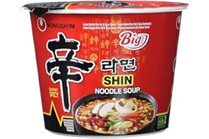 WANAHONG Nong Shim Pâtes, Shin ramyun, Big Bowl, Très Tranchante instantanée, 16 Pack (16 x 114 g)