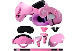 HUAYUWA Adjustable Headband with Head Cushion Compatible for Oculus Quest 2 VR Accessories, Replacement for Elite Strap Comfortable Protective Head Strap Reduce Pressure, Pink 2