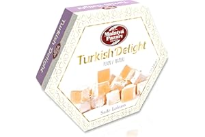 ‎MALATYA PAZARI PALANCI Palanci | Lokum – Vegane Süßigkeiten 250 g | Turkish Delight | Rose, Granatapfel, Pistazie, Haselnuss, Fruchtmix & Klassisch | Türkischer Honig | Jelly Fruit | Süßigkeiten (Klassisch Vanille)
