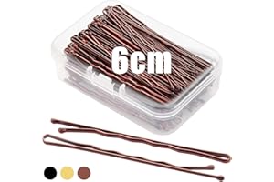 MBSOMNUS Mbmomnus 100pcs Bobby Pins 6cm Hair Grips Brown Hair Pins Long Kirby Grips Hair Grips for Thick Hair with Transparent Storage Box Hair Accessories for Women Ideal for All Types Makeup & Hair Styling
