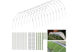 Befun 60PCS Greenhouse Hoops for Raised Beds 17 In Detachable Fiberglass Support Hoops Frame Grow Tunnel Garden Hoops for Garden Netting Raised Bed Plant Shade Cloth Row Cover, DIY Plant Support
