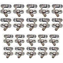 20 Ganci Vintage Per Scatole Di Legno - Chiusure Antiche In Ottone Per Portagioie E Scrigni - Foto 9