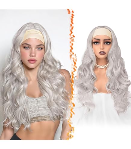 Perruque Blonde Dorée Avec Bandeau - Mèches Très Claires - Synthétique - Taille M