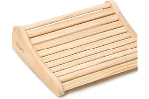 valuents® Sauna Kopfstütze aus Holz – ergonomisch – Sauna Zubehör aus Natur Kiefernholz – massiv & unbehandelt +Plus: Sauna Hut