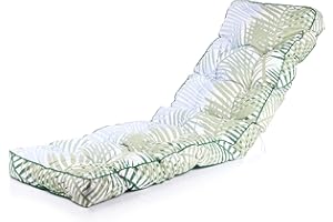 Alfresia Sun Lounger Replacement Cushion – Garden Sun Lounger Cushion, Classic Style, Tightly Packed Crumb Foam Filling, Use Chairs and Outdoor Furniture (Bamboo Leaf)