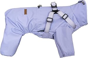 BT Bear Dog Harness Raincoat,Adjustable 4 Legs Dog Jacket with Harness Reflective Jumpsuit Waterproof Coat for Small Medium Dogs,Purple XL