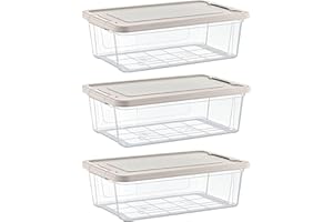 astor24 PREMIUM Aufbewahrungsboxen mit Deckel - lebensmittelecht - sicherer Verschlussclip - transparent - Robuste Qualität - XXL Set für Büro, Kinderzimmer, Küche & Werkstatt (3er Set 20 Liter)