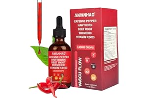 BLUESEA HOME 60ml Cayenne Pepper Drops Liquid Extract Supplement - with Hawthorn Berry, Turmeric Curcumin, Beet Root, Ginger, Black Pepper for Circulation, Support Energy and Digestive Health - Vegan