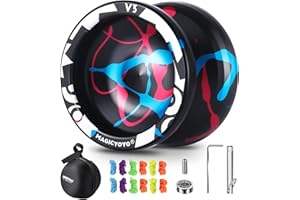MAGICYOYO Yoyo V3 réactif, Yoyo en Aluminium pour Enfants débutant, Yoyo Professionnel réactif avec roulement insensible + Outil de roulement de Retrait + Sac + 12 Cordes Yoyo