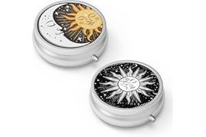 HION Portapillole 3 Scomparti, Portatile Tablet Porta Vitamine Organizer per Borsa, Regalo Da Viaggio (2 Pezzi)