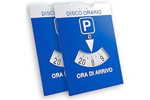 STALIVA 2 Pezzi Disco Orario Auto | Formato Grande 11.5x15 cm con Busta PVC Trasparente | Parchimetro Disco Orario Omologato Italia - Gadget Auto - Accessori Auto (2 Dischi)