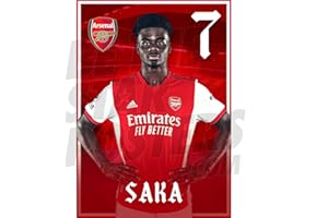 Be The Star Posters Póster del Arsenal FC Saka Headshot 21/22 A3 - Producto oficial