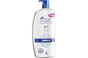 Head & Shoulders Shampoo antiforfora Classic Clean 2 in 1 Shampoo e Balsamo, 1000ml Confezione Grande, per Capelli grassi, senza Parabeni, fino a 72 Ore di Protezione