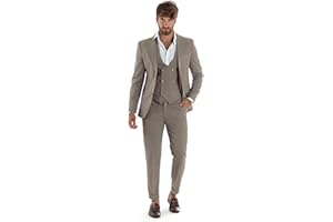 GIOSAL Abito Uomo Monopetto Vestito 3 Pezzi Completo Giacca Pantaloni Panciotto Elegante Sartoriale Vari Colori