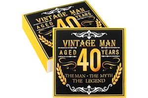 WENTSENT Schwarz Gold Servietten 40. Geburtstag, Vintage 40. Geburtstag Papierservietten, 40Stk Cocktailservietten, 40. Geburtstag Einweg Servietten für Männer Geburtstag Party Deko