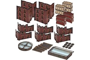Jucoci Battlezone Creation Kit 18PCS Tabletop Terrain Wargame Terrains Set Compatible with WH40K（Red
