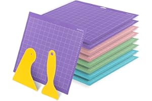 ProChosen Cutting Mat, 8 Pieces, Self-Adhesive Non-Slip Cutting Mats for Crafts, Sewing and Art, 30.5 x 30.5 cm for Cricut Maker, Self-Healing, Double-Sided Quilting, Fabric and Paper Crafts