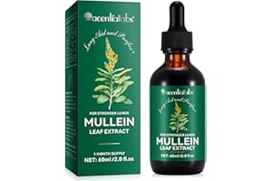 GMOLARSUSCO Mullein Leaf Extract for Lungs, Mullein Leaf Liquid Drops, 60ml for 1 Month Supply, 6,000mg per Bottle, 60 Servings, Sublingual for Fast Absorption