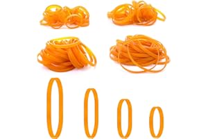 GUANGYUAN 100 Stück Gummibänder Gelb Gummis Gummiringe Naturkautschuk Elastische Breite Dicke UV-Hitze-Kältebeständige Gummibänder Gummiband Haushaltsgummi für Camping Survival Robuste Bürobedarf-2,5/4/6/7cm