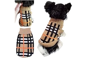 PRETTY PAMPERED PETS UK Chihuahua Clothes Puppy Plaid Dog Coat Knit Jumper Cosy Tiny Toy Teacup Sized Smaller Breeds XXXS XXS XS (Tartan, XXS)