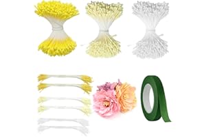 TINA.WIN 1200 STK Blumen Staubblatt Kunstblume Staubgefäß, 2.5mm Staubblätter für Blumen Doppelköpfe Pistil, für DIY Handwerk