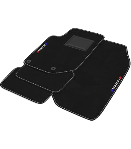 Tapis De Sol Avant En Velours Premium Pour Peugeot 208 II (depuis 2019) - Couleur Rouge Mat, épaisseur 10 Mm, Fixation Sécurisée