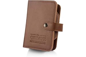 QSHAVE Double Edge Safety Razor Closing Buckle Travel Case with Compartment for Shaving Brush, Blades and Nail Clipper Brown (Case Only)