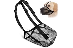 GOPAW Nylon Mesh Hundemaulkorb,Verstellbarer Atmungsaktiver Mesh Maulkorb,Atmungsaktiver Maulkorb für mittelgroße Hunde,Hundemaulkorb aus Nylon für das Training,mit Überkopfgurt,Verhindert Beißen (M)