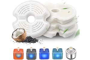 Filtri Fontanella per Gatti, WEIKEY 4 Pezzi Filtri Ricambio Fontanella con Resina e Carbone Attivo, per Fontanella di Fiori per Gatti in Acciaio Inossidabile da 2.5L e LED Fontana a Colori da 2L