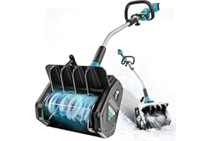 Ecarke Fraise à Neige sans Fil Compatible Makita 18V, Moteur Brushless 1000W, Hauteur de Déneigement 20 cm, Portée 7–8 m, Largeur 33,5 cm, Goulotte Orientable à 30° (sans Batterie)