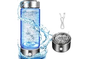HANAIETTE Hydrogen Water Bottle - 420ml Rechargeable Hydrogen Water Maker, Hydrogen Water Bottle Generator - Features SPE PEM technology for rich, healthy water - Base with EVE cushions (1Pc).