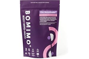 BOMIMO Menoshake for Menopause & Perimenopause | 20x25g Chocolate Collagen Protein Powder | Plant Based Powders Shakes with KSM 66 Ashwagandha | HRT Friendly Women Supplements | Made in UK