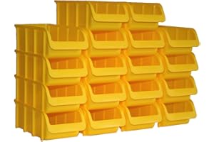 HÜNERSDORFF FÜR BAUPROFI 18 Profi-Sichtboxen PP Größe 2/L in Farbe Gelb 215/185 x 100 x 75 mm