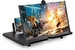 STOCK LÍDER Stock Lider-Amplificador de Pantalla para Teléfono Móvil con Altavoz Bluetooth, 6D Pantalla del Lupa HD 12 Pulgadas Zoom 2-3 Veces, Ampliador Pantalla Movil para los Ojos para Ver Videos y Películas