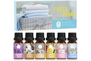 ‎SOULORIGIN SoulOrigin Clean ätherische Öle Set, Duftöl Geschenk Set für Öl Diffuser, Duftöle 6x10ml Strandsalbei Waschmittel, Citrus Burst, Lavendelfelder, frische Bettwäsche, warme Blütenblätter
