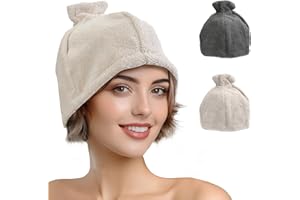 JEMIDI Bonnet de sauna - Chapeau sauna homme femme 100% coton éponge 25 x 15 x 3 cm - Accessoire pour sauna spa hammam résistant à la chaleur