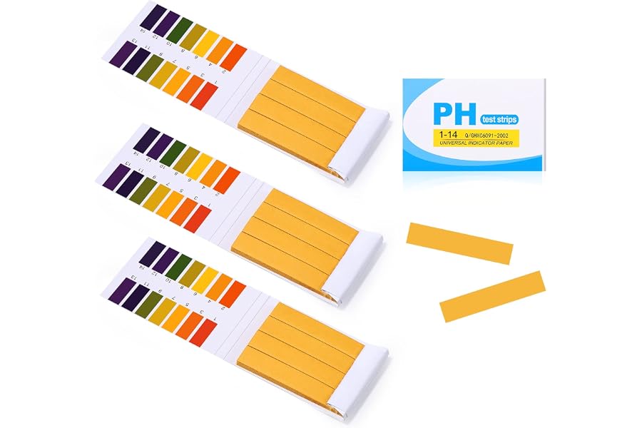 Oderra Tiras de pH - 240 piezas Tiras reactivas de valor de pH, rango de medición 1-14, Papel tornasol, Papel indicador para 